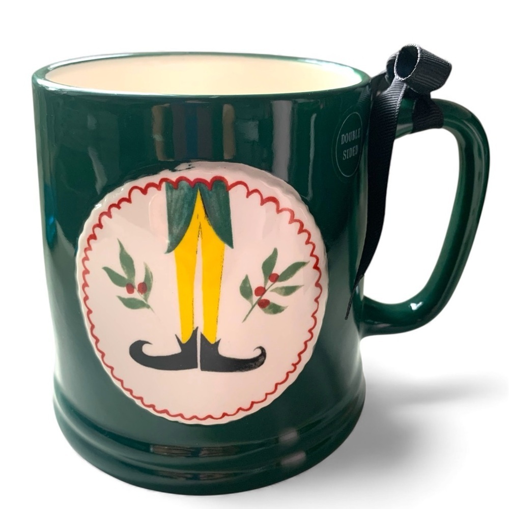 NWT Rae Dunn Elf Movie Christmas Large Green Mug Smiling’s My Favorite